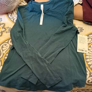 Lulu Love Long Sleeve Crew Neck Top, Teal Green- NWT Size 6